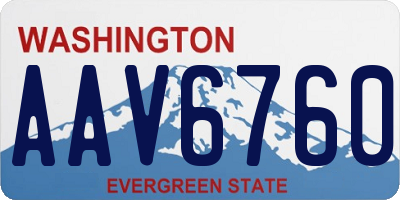 WA license plate AAV6760