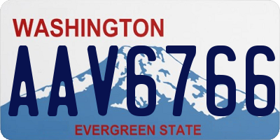 WA license plate AAV6766