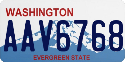 WA license plate AAV6768