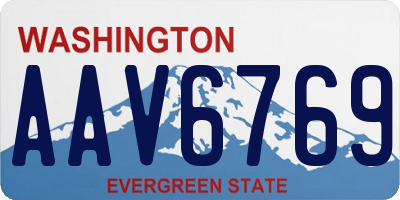WA license plate AAV6769