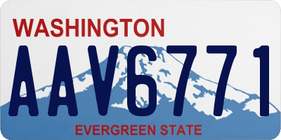 WA license plate AAV6771