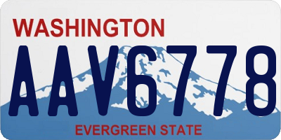 WA license plate AAV6778