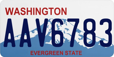 WA license plate AAV6783