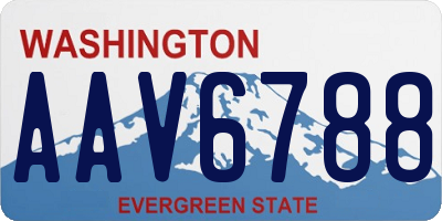 WA license plate AAV6788