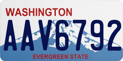 WA license plate AAV6792
