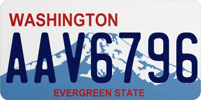 WA license plate AAV6796