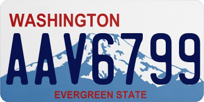 WA license plate AAV6799