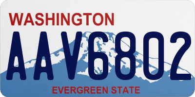 WA license plate AAV6802