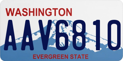 WA license plate AAV6810