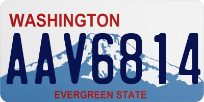 WA license plate AAV6814