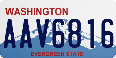 WA license plate AAV6816