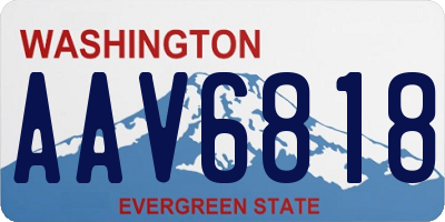 WA license plate AAV6818