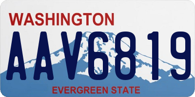 WA license plate AAV6819