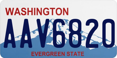 WA license plate AAV6820