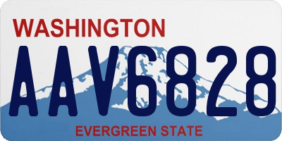 WA license plate AAV6828