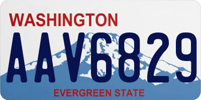 WA license plate AAV6829