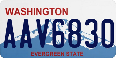 WA license plate AAV6830
