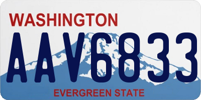 WA license plate AAV6833