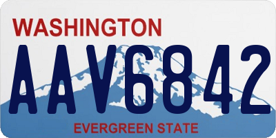 WA license plate AAV6842