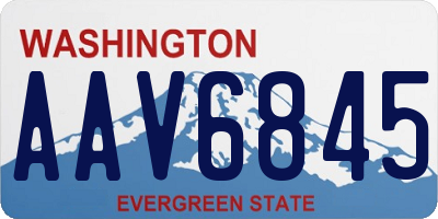 WA license plate AAV6845