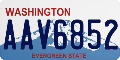 WA license plate AAV6852