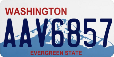 WA license plate AAV6857