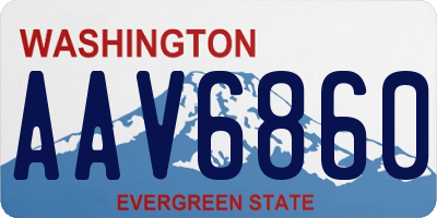 WA license plate AAV6860