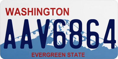WA license plate AAV6864