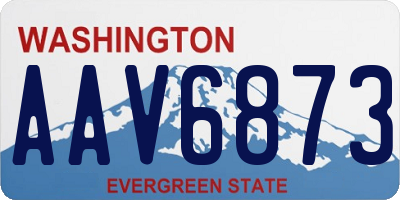 WA license plate AAV6873