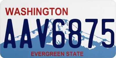 WA license plate AAV6875