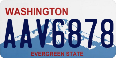 WA license plate AAV6878