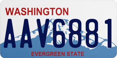 WA license plate AAV6881