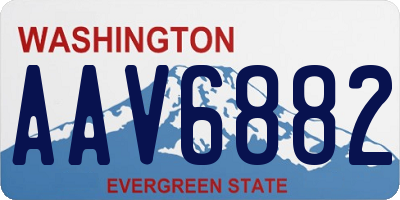 WA license plate AAV6882