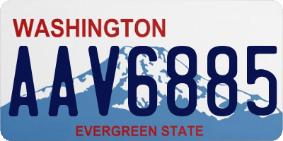 WA license plate AAV6885