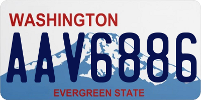 WA license plate AAV6886