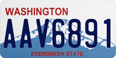 WA license plate AAV6891
