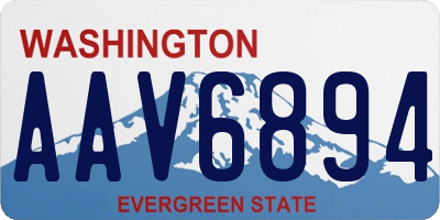 WA license plate AAV6894