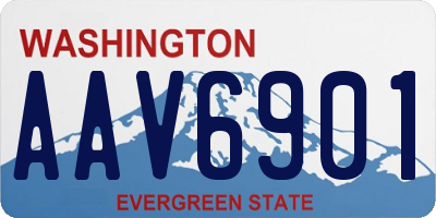 WA license plate AAV6901