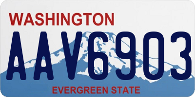 WA license plate AAV6903