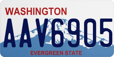 WA license plate AAV6905
