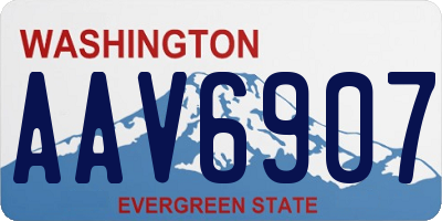 WA license plate AAV6907