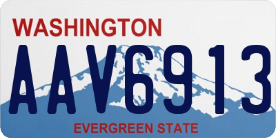 WA license plate AAV6913