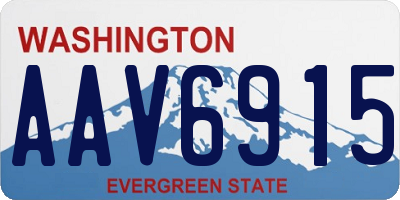 WA license plate AAV6915