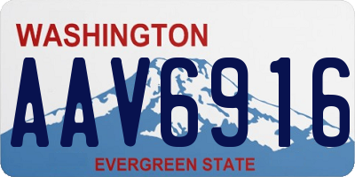 WA license plate AAV6916