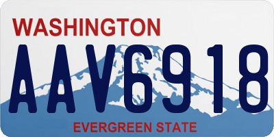 WA license plate AAV6918