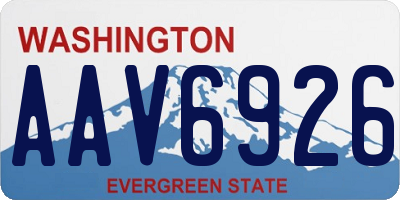 WA license plate AAV6926