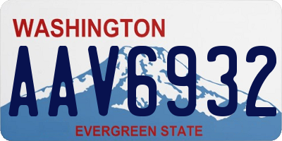 WA license plate AAV6932