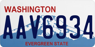 WA license plate AAV6934