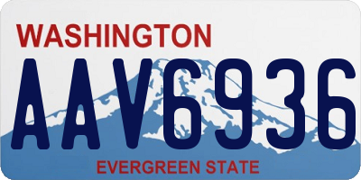 WA license plate AAV6936