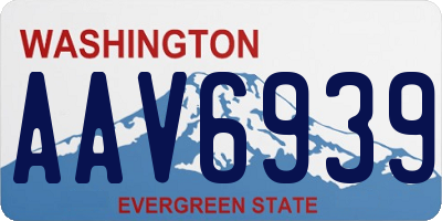 WA license plate AAV6939